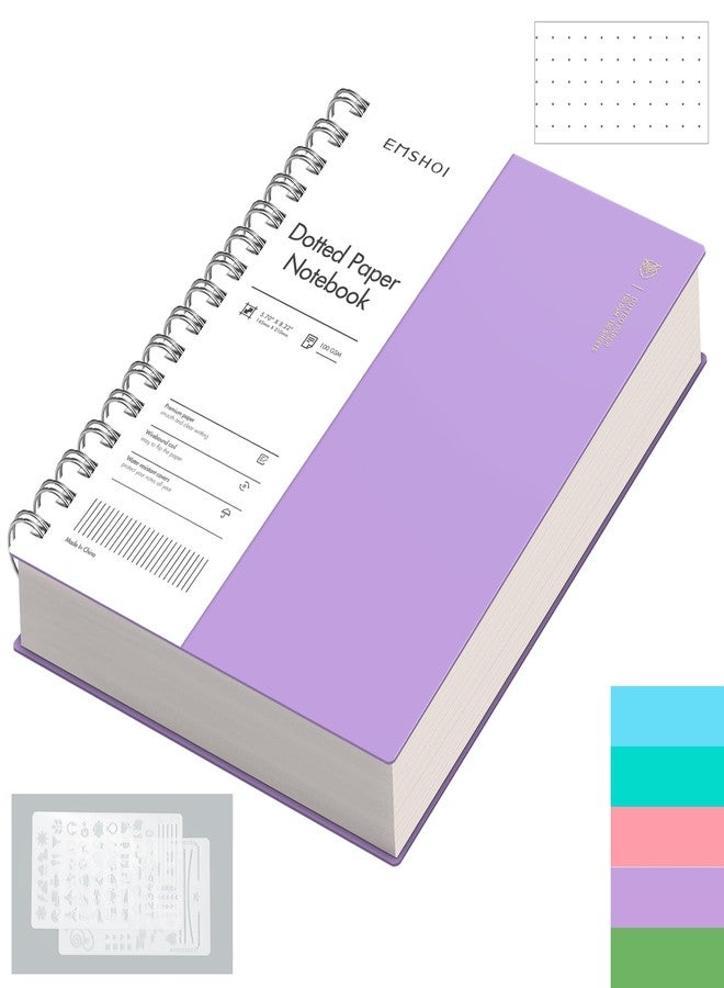 EMSHOI A4 Spiral Notebook Dotted journal, 11.2" X 8.27", 300 Pages/150 Sheets, 100gsm Dot Grid Paper, Waterproof Softcover, Twin-Wire Binding, for School Work Bullet Writing Note Taking-Purple - Image 1