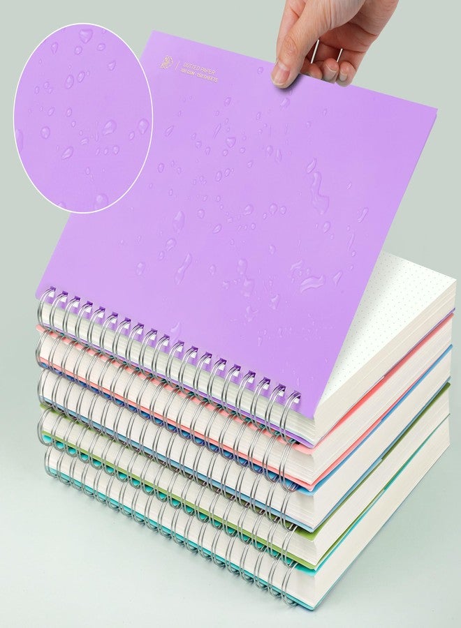 EMSHOI A4 Spiral Notebook Dotted journal, 11.2" X 8.27", 300 Pages/150 Sheets, 100gsm Dot Grid Paper, Waterproof Softcover, Twin-Wire Binding, for School Work Bullet Writing Note Taking-Purple - Image 5