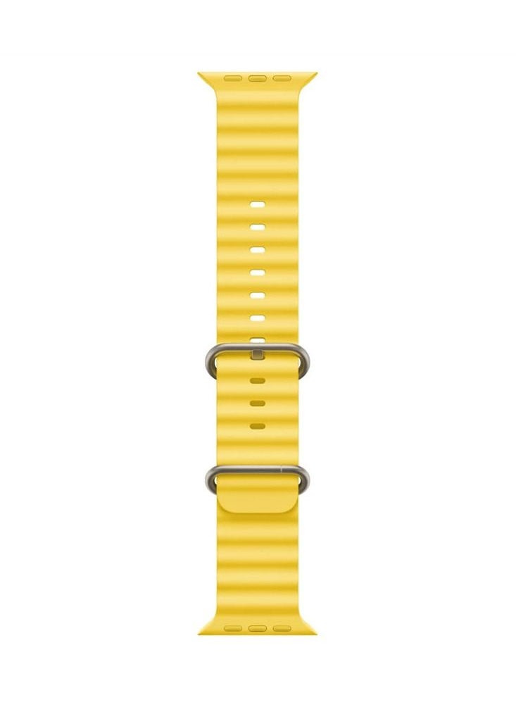 CATANES Apple Watch Ocean Band 41mm 40mm 38mm Soft Silicone Loop Strap for iWatch Series 8/7/SE/6/5/4/3/2/1 Yellow  - Image 3