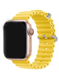 CATANES Apple Watch Ocean Band 41mm 40mm 38mm Soft Silicone Loop Strap for iWatch Series 8/7/SE/6/5/4/3/2/1 Yellow  - Image 1