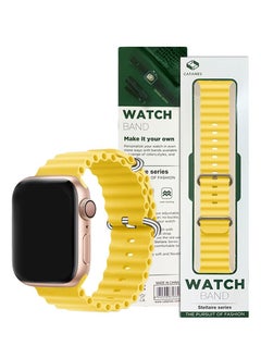 CATANES Apple Watch Ocean Band 41mm 40mm 38mm Soft Silicone Loop Strap for iWatch Series 8/7/SE/6/5/4/3/2/1 Yellow  - Image 5