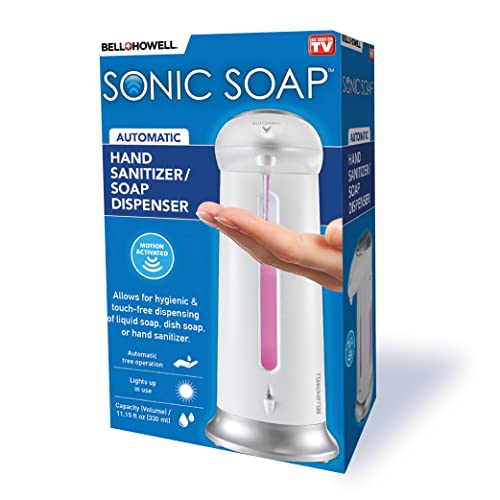 Sonic Soap Dispenser 946 fl oz Automatic Touchless Hand Soap Sanitizer Dispenser with Easy Refill Window Ideal for Home or Commercial Use As Seen on TV Hygienic and Convenient Solution
