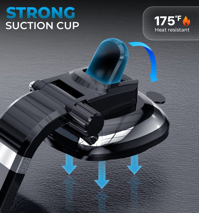 BESTRIX Phone Holder for Car, SmartClamp Car Phone Mount | Dashboard Cell Phone Car Phone Holder Compatible with iPhone 15 14 13 12 11 Pro Max, Xr, Xs, Galaxy S24 23 22 S21 S20 Ultra & All Smartphones - Image 3