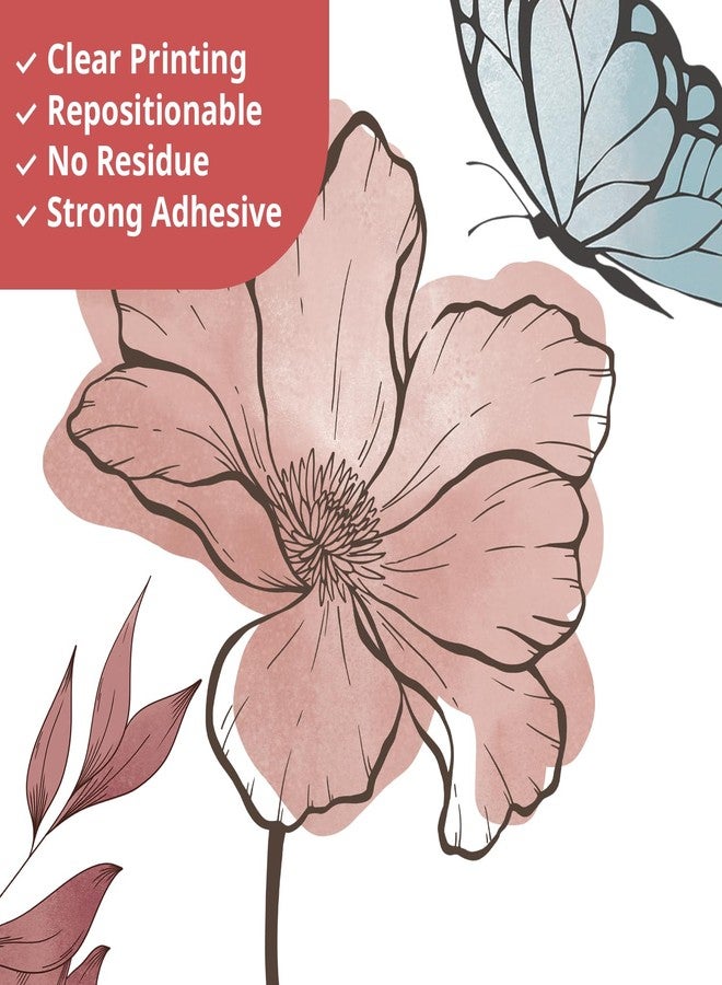 DECOWALL SG2-2420 Boho Flowers Wall Decal Stickers Décor Home Wildflower Floral Dandelion Grass Plants Baby Nursery Girls Bedroom Kids Living Room Bee Peel and Stick Art Flower Vintage - Image 4