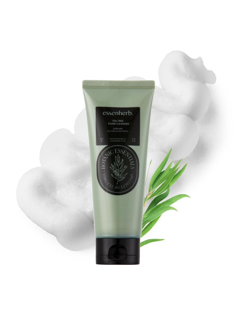 ESSENHERB TEA TREE FOAM CLEANSER, Creates a Creamy Foam that Soothes and Moisturizes, For All Skin Types Including Blemishes. (150ML)  - Image 1