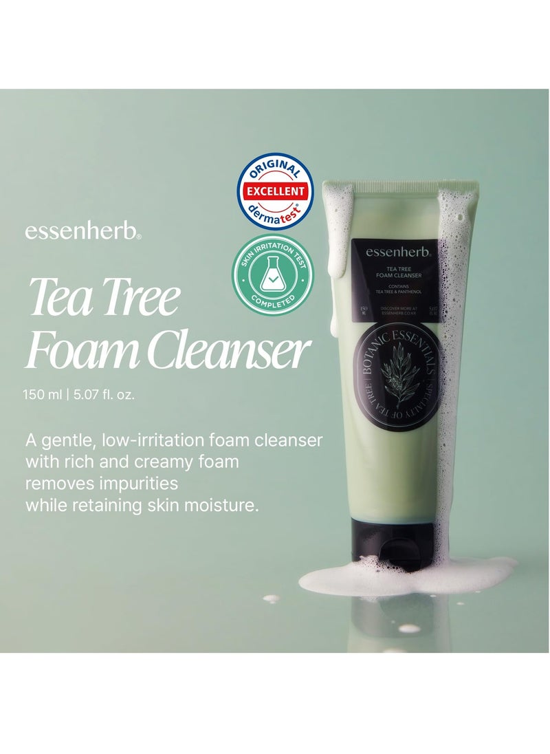 ESSENHERB TEA TREE FOAM CLEANSER, Creates a Creamy Foam that Soothes and Moisturizes, For All Skin Types Including Blemishes. (150ML)  - Image 4
