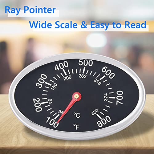 GasSaf Lid Thermometer Temperature Gauge Replacement for Nexgrill, Grill master 720-0697, Charmglow 720-0234, Aussie, Brinkman, Members Mark and Other Gas Grill, Oval Stainless Steel Heat Indicator - Image 5