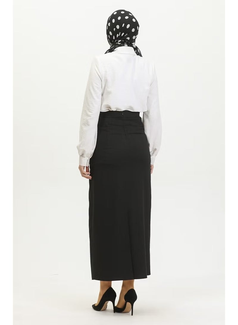Sefa Merve تنورة قلم 2250-01 سوداء - Image 3