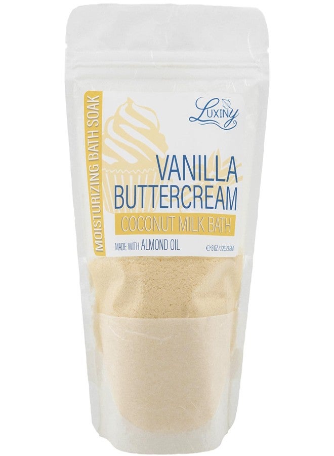 Luxiny Vegan Milk Bath Soak Made with Moisturizing Coconut Milk Powder & Sweet Almond Oil for a Bath Bomb Dust Soothing Fizz & Relaxing Soak, 8 oz. (Vanilla Buttercream) - Image 1