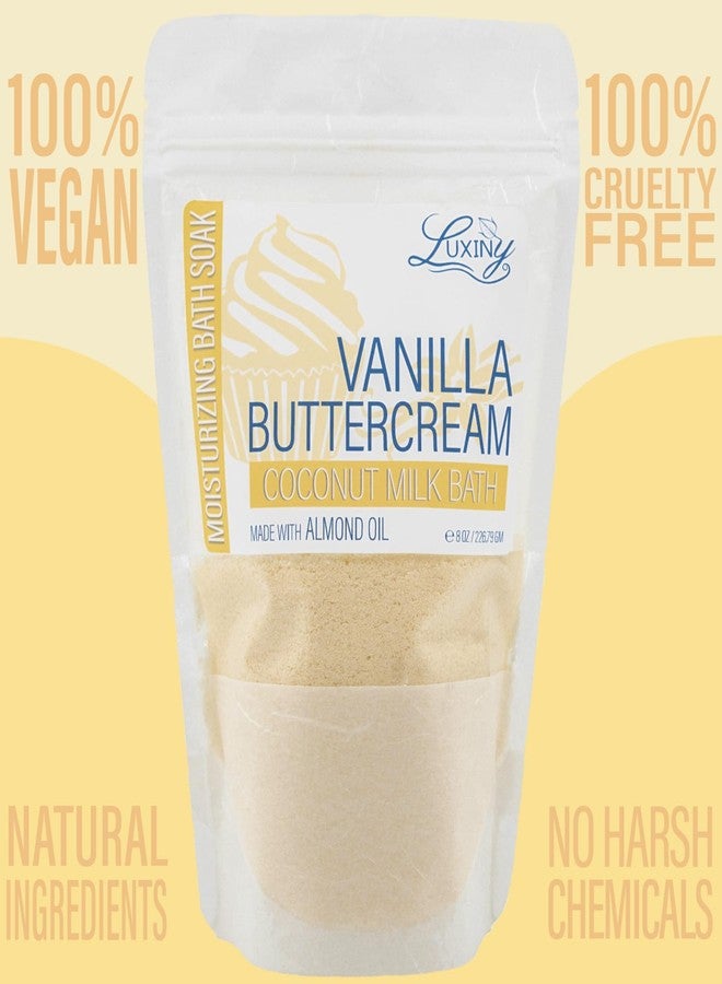 Luxiny Vegan Milk Bath Soak Made with Moisturizing Coconut Milk Powder & Sweet Almond Oil for a Bath Bomb Dust Soothing Fizz & Relaxing Soak, 8 oz. (Vanilla Buttercream) - Image 2