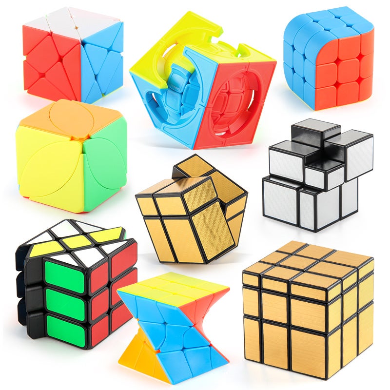Smooth Rotating Special-Shaped Second And Third-Order Gold And Silver Stickers Mirror Rubik'S Cube Magic Ball Twisted Trihedron Rubik'S Cube Toy - Image 2