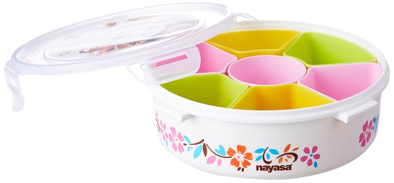 Nayasa Plastic Printed Masala Box | Spice Box For Kitchen | Plastic Masala Dabba | 100 ML Each Container Storage | Multicolor - Image 4
