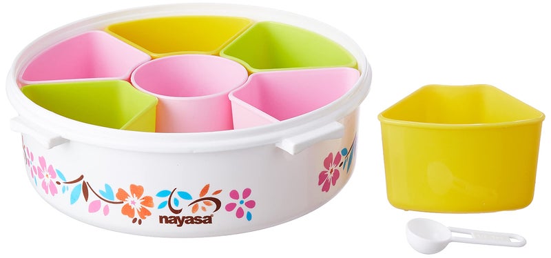 Nayasa Plastic Printed Masala Box | Spice Box For Kitchen | Plastic Masala Dabba | 100 ML Each Container Storage | Multicolor - Image 3