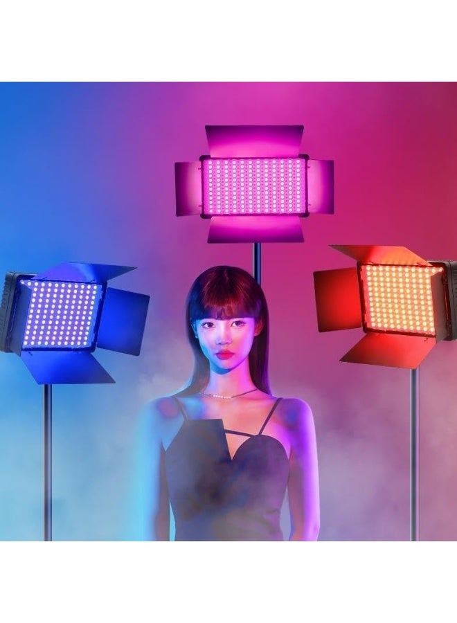 Professional Rechargeable Pro 800 RGB 50W LED Panel Light Photography, Studio Light with Tripod Stand for Video Recording/Content Creation/Game Live Streaming Zoom (800 LED RGB Light) - Image 1