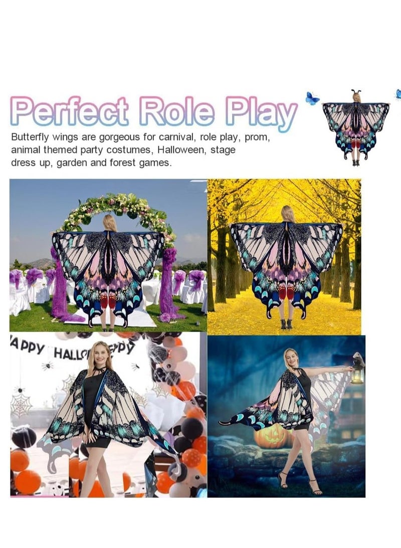 erfly Wings Adult Costumes Fairy Wing Cape Womens Shawl Colorful Nymph Pixie Accessory for Cosplay - Image 4