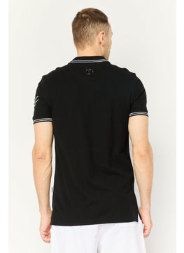 Plein Sport Men Sportswear Fit Short Sleeves Outdoor Polo, Black  - Image 3