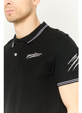 Plein Sport Men Sportswear Fit Short Sleeves Outdoor Polo, Black  - Image 2