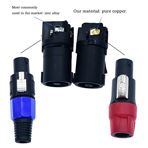 Arklove 2Pcs Professional Speakon to 1/4 Inch ts 1/4" Mono Gold-Plated 6.35mm Adapter Speaker Cable for pa jack Pair Male Audio port plug Amplifier Connection dj amp Heavy Duty bocina Cord Wire ft(10 feet) - Image 4