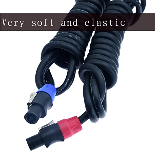 Arklove 2Pcs Professional Speakon to 1/4 Inch ts 1/4" Mono Gold-Plated 6.35mm Adapter Speaker Cable for pa jack Pair Male Audio port plug Amplifier Connection dj amp Heavy Duty bocina Cord Wire ft(10 feet) - Image 5