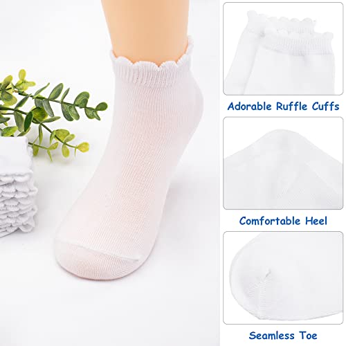 Looching 6 Pack Toddler Baby Girls Boys No Show Ankle Socks Cotton White Mesh Thin Low Cut Socks Kids 6-8Years - Image 4