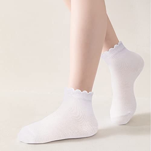 Looching 6 Pack Toddler Baby Girls Boys No Show Ankle Socks Cotton White Mesh Thin Low Cut Socks Kids 6-8Years - Image 2
