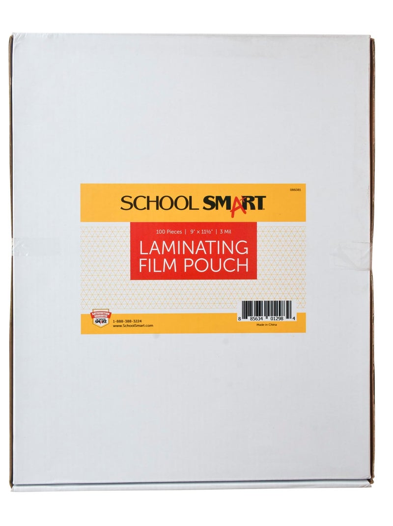 School Smart Laminating Pouches, 9 x 11-1/2 Inches, 3 mil Thick, Pack of 100 - 086081 - Image 2