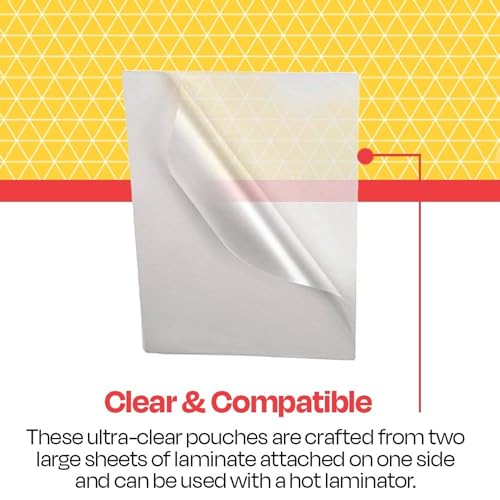 School Smart Laminating Pouches, 9 x 11-1/2 Inches, 3 mil Thick, Pack of 100 - 086081 - Image 5