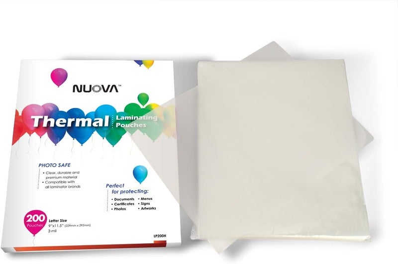 NUOVA Premium Thermal Laminating Pouches, 9" x 11.5"/Letter Size/3 mil, 200 Pack (LP200H) - Image 2