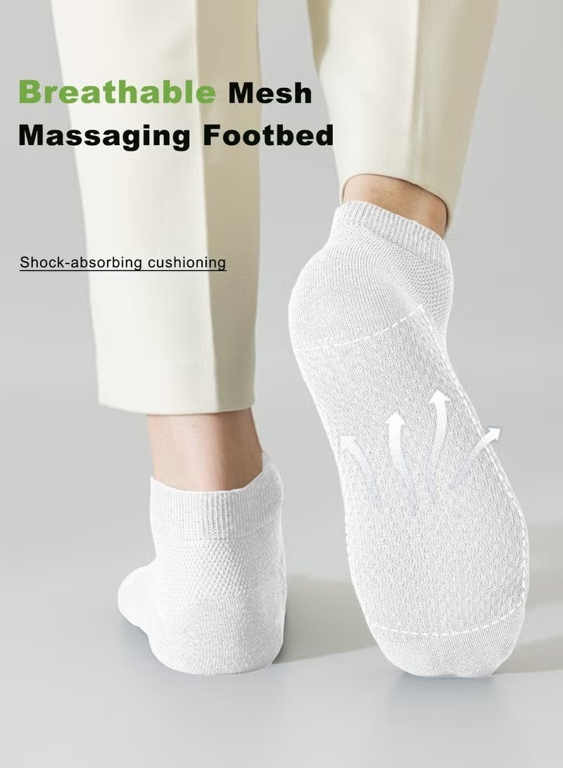 جوارب الكاحل القطنية الشبكية القابلة للتنفس للرجال - 5 أزواج، خفيفة الوزن ومريحة للربيع والصيف والخريف - Image 2