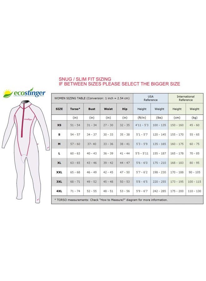 EcoStinger Women Full Body Stinger Swimsuit UV Protection UPF50+ Chlorine Resistance Black Blue, Black/Blue, XXL - Image 2