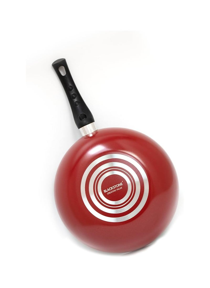 BLACKSTONE Ceramic Frypan Red 24cm  - Image 4