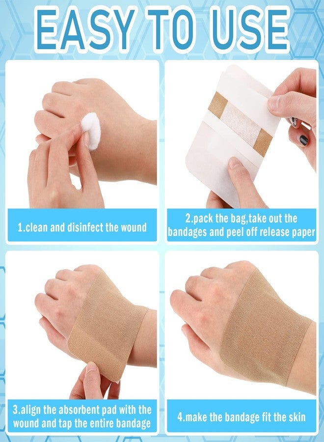 Marsui 200 Pcs Large Bandages 3 x 4 Inch Wound Care Flexible Adhesive Bandages Latex Free Fabric for and Protect Wounds Large Size for First Aid Wound Care Assorted - Image 5
