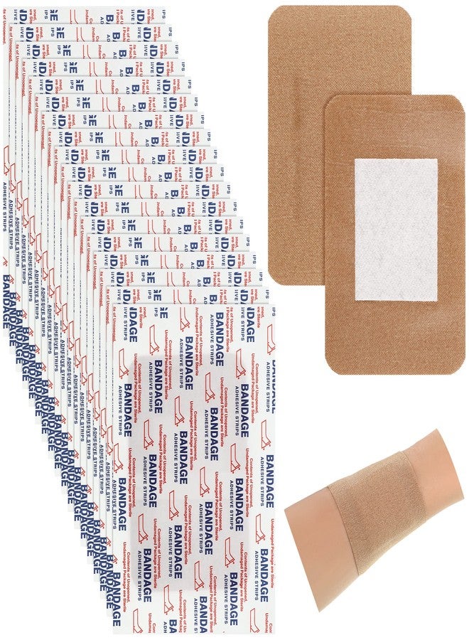 Marsui 200 Pcs Large Bandages 3 x 4 Inch Wound Care Flexible Adhesive Bandages Latex Free Fabric for and Protect Wounds Large Size for First Aid Wound Care Assorted - Image 1