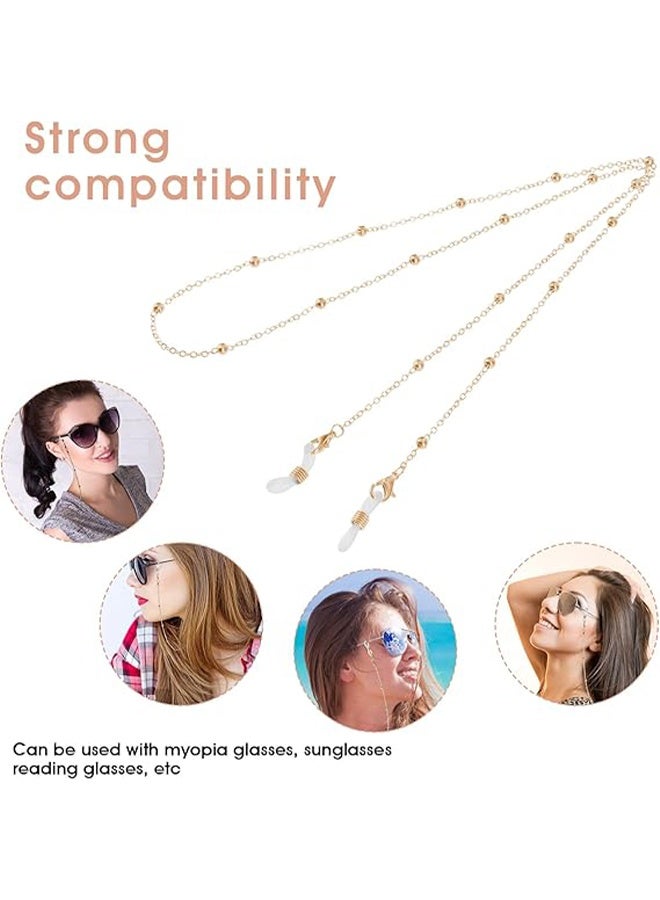 HY 3 Pcs Metal Glasses Chains for Men Women, Eyewear Strap Holders Hanging Neck Rope Lanyard Eyeglasses Accessory (3 Color) - Image 4