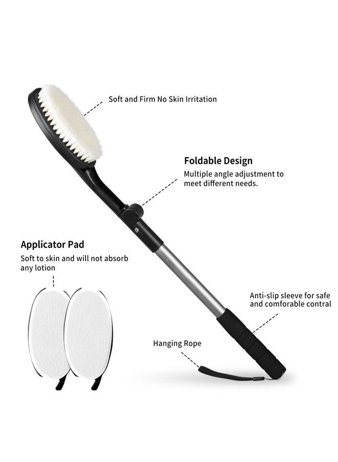 EASACE Body Brush for Back, Long Handle Bath Brush for Showering, Adjustable Head Back Scrubber, Shower Brush with Soft Bristles for Wet or Dry - Image 2