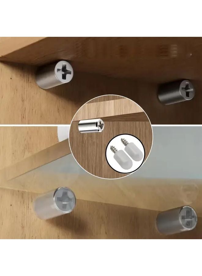 40Pcs Self Tapping Screw With Anti Slip Sleeve Silvery Steel Cabinet Partition Bracket - Image 4