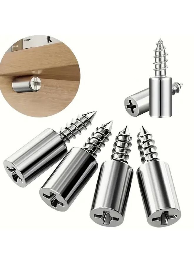 40Pcs Self Tapping Screw With Anti Slip Sleeve Silvery Steel Cabinet Partition Bracket - Image 2