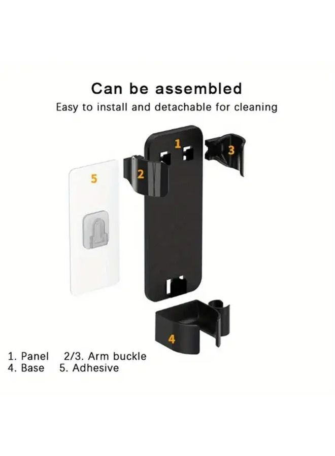 Black Wall Mounted Hair Dryer Holder With Golden Accents - Image 5