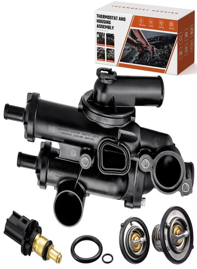 ISINSWIFT 68003582AB Thermostat Housing Assembly Fit for Chrysler 200 2011-2014 Sebring 2008-2010 Fit for Dodge Avenger 2008-2014 Journey & Compass 2009-2017 Patriot 2013-2017 4Cyl 2.4L 2.0L - Image 1