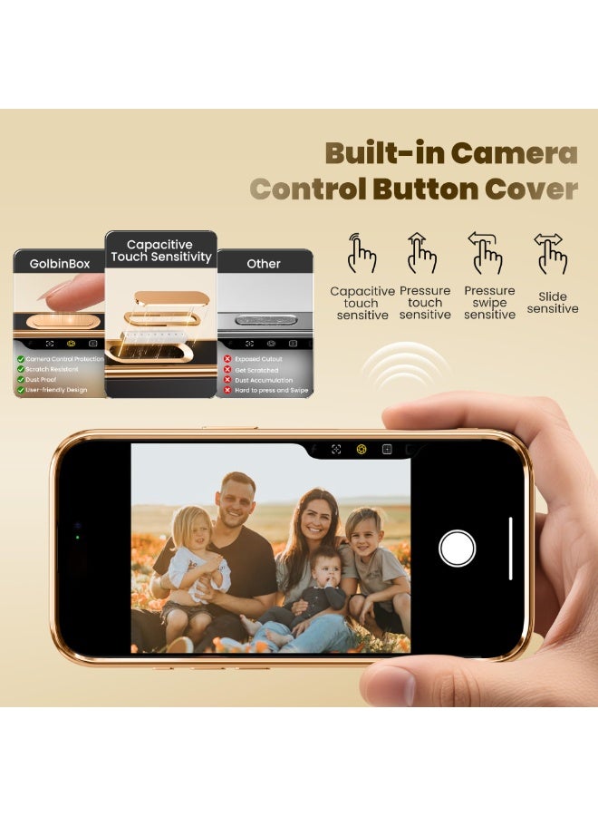 جولبينبوكس غطاء هاتف آيفون 16 برو مع حامل مغناطيسي دوار بزاوية 360°، متوافق مع MagSafe، حماية من السقوط، حامل حلقي مدمج، غطاء مقاوم للصدمات لهاتف 16 برو، أسود ذهبي - Image 5