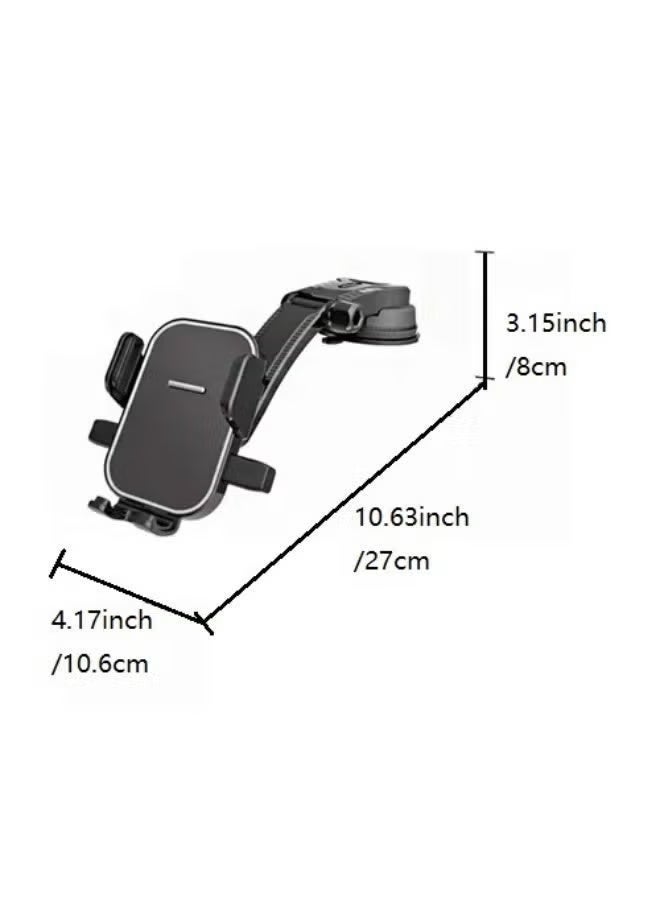 HPRT Car Phone Holder, Adjustable Air Vent Mount with Strong Suction Cup, Auto Lock Navigation Bracket, Universal Phone Holder for Car Compatible with iPhone, Android (Black) - Image 2