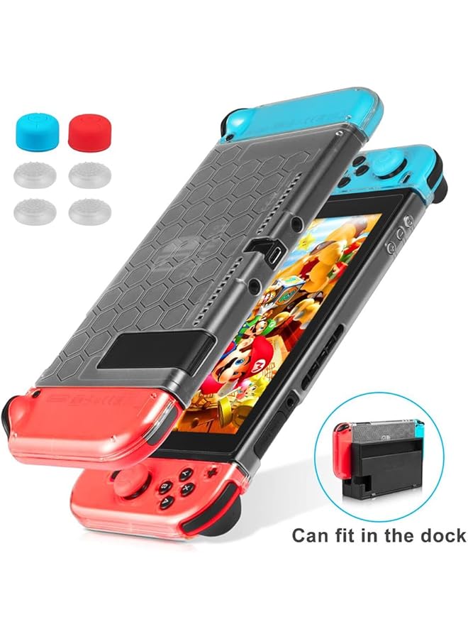 KASTWAVE Accessories Kit For Nintendo Switch 13 In 1 Accessories Kit Compatible With Ns Switch Including Carrying Case/ Clear Cover Case/ Adjustable Stand/ Tempered Glass Screen Protector And Cleaning Tool - Image 4