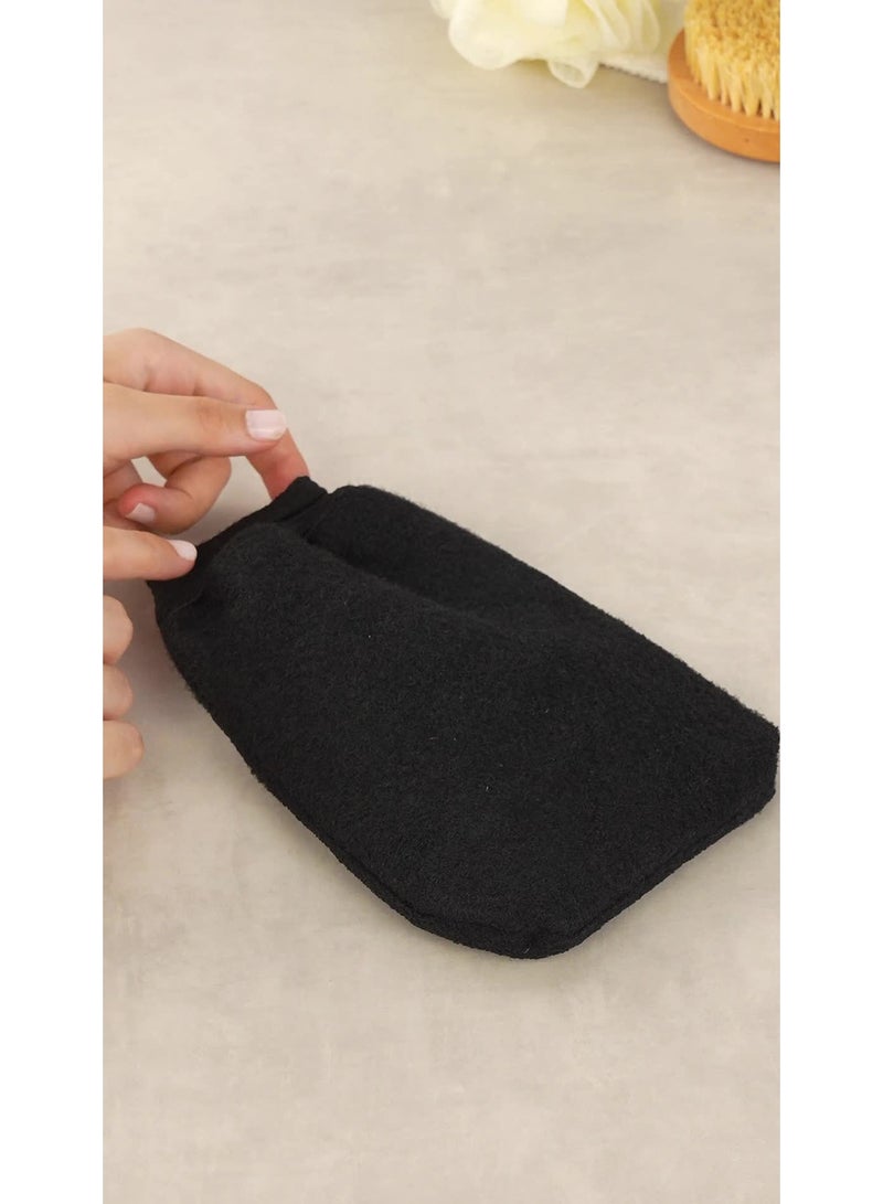 قفازات مغربية من مايا أكسسوارز (ليفة حمام مغربي) قطعة واحدة عالية الجودة (أسود) - Image 4