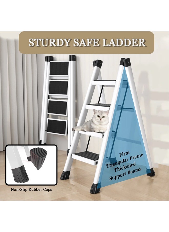 Cady One Portable folding 4 step ladder with extra wide anti-slip heavy duty steel pedal  - Image 4