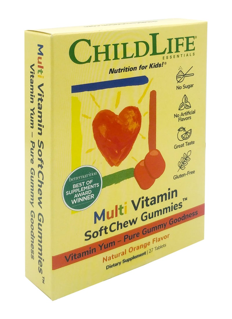 CHILDLIFE Childlife Essentials Mult-Vitamin SoftChew Gummies - Natural Orange Flavour 27 Tablets  - Image 4