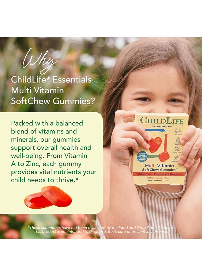 Childlife Essentials Mult-Vitamin SoftChew Gummies - Natural Orange Flavour 27 Tablets - Image 3