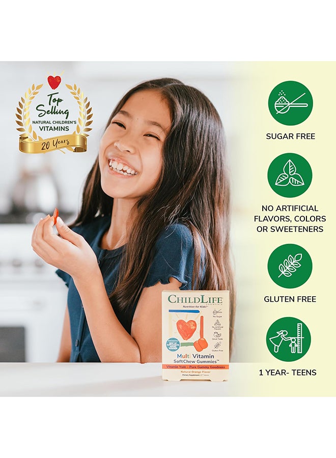 Childlife Essentials Mult-Vitamin SoftChew Gummies - Natural Orange Flavour 27 Tablets - Image 4