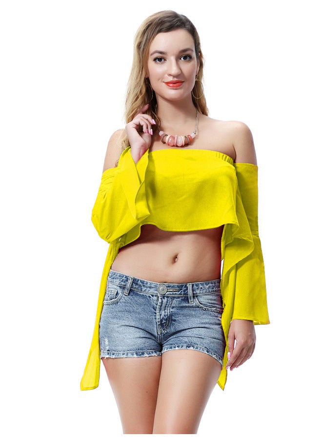 24 Color  European And American Women's Shoulder Collar Rubber Ribbon Women's T-shirt Ml550