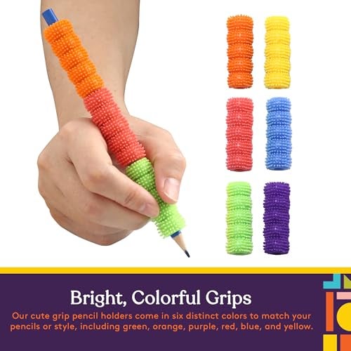 Special Supplies Spiky Pencil Grips for Kids and Adults Colorful Holders for Handwriting, Drawing, Coloring - Ergonomic Right or Left-Handed Use - Reusable (50-Pack) - Image 2