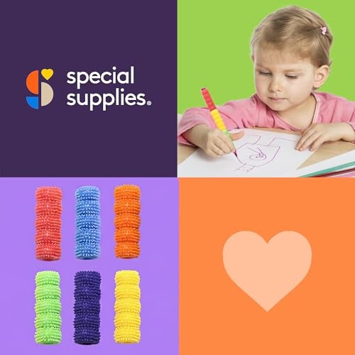 Special Supplies Spiky Pencil Grips for Kids and Adults Colorful Holders for Handwriting, Drawing, Coloring - Ergonomic Right or Left-Handed Use - Reusable (50-Pack) - Image 4